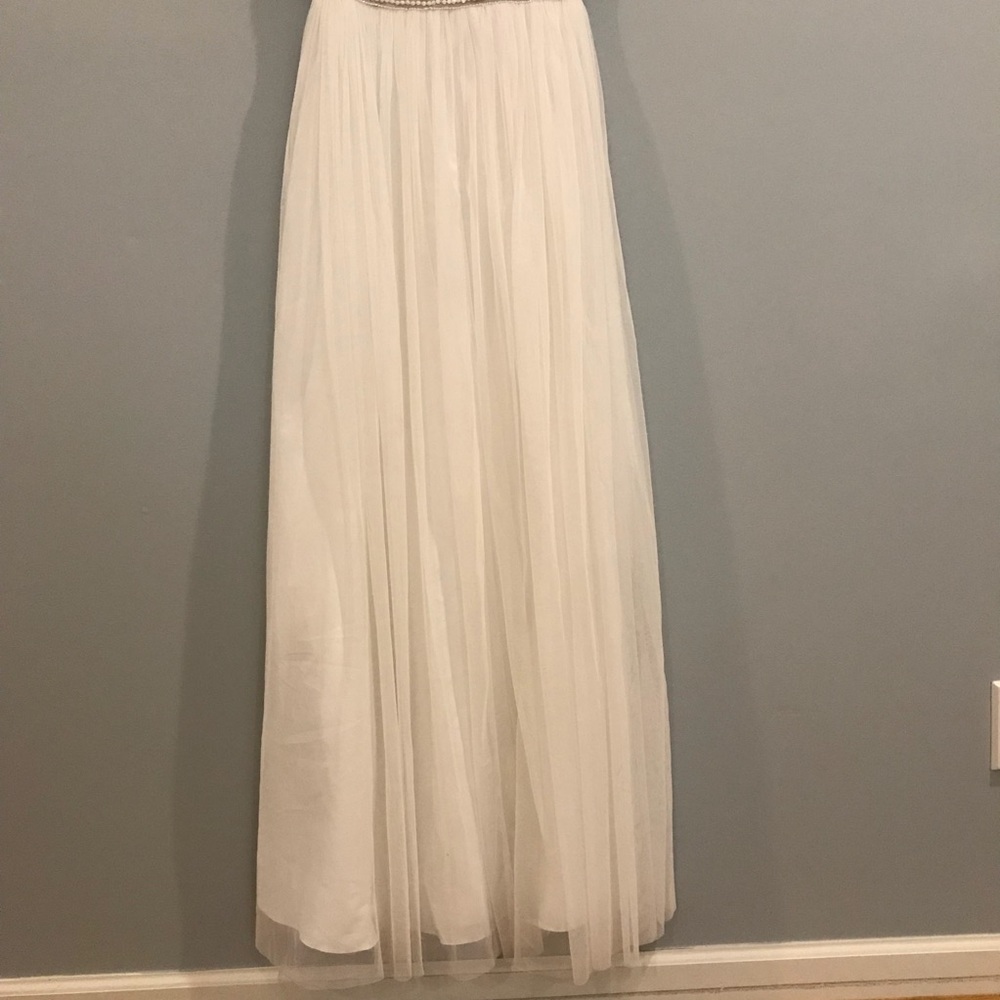 Adrianna Papell Naya dress gown Ivory silver tulle - Picture 8 of 8